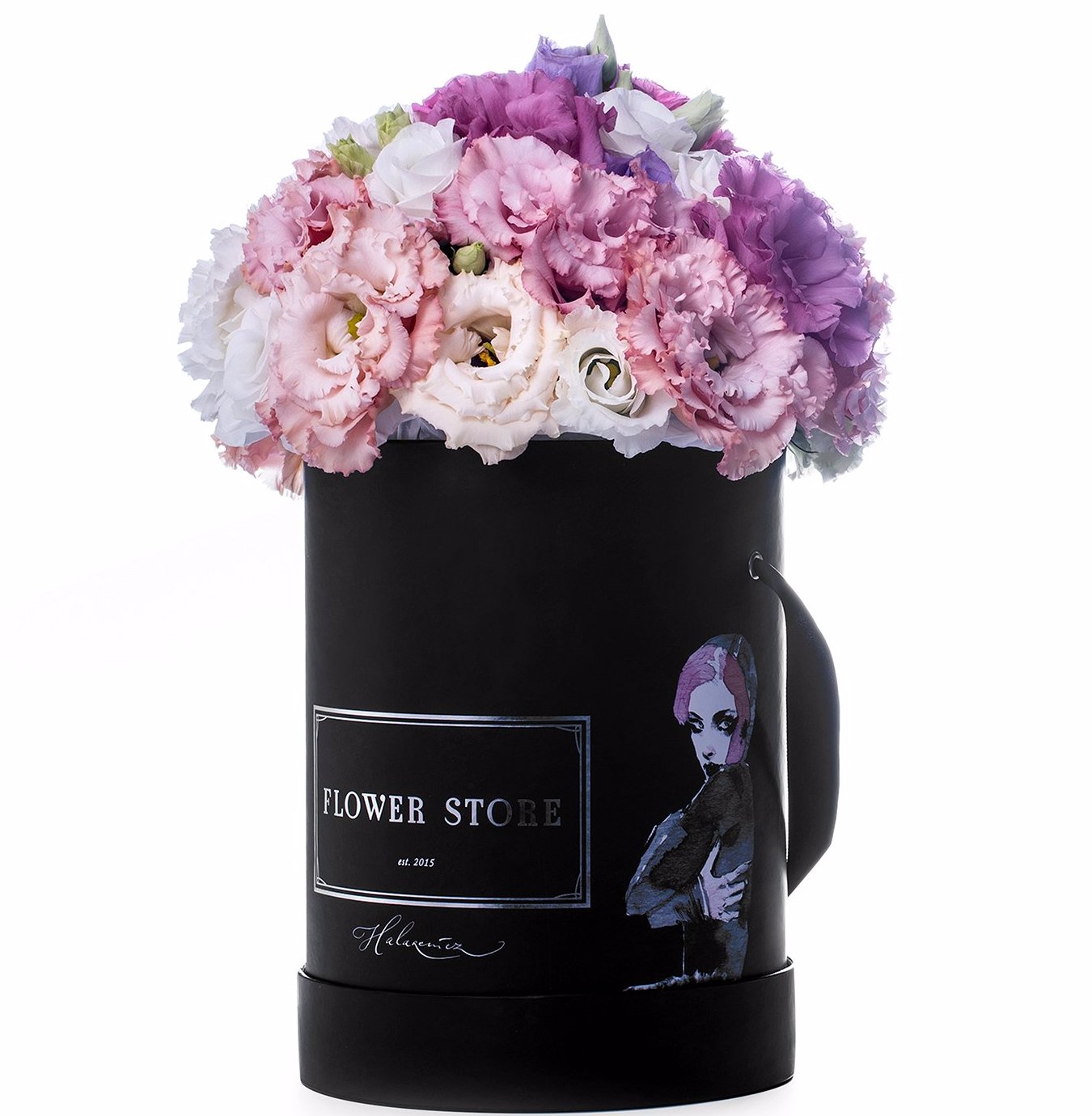 Black Hood Lady Spring composition - Live flowers - Flowerbox