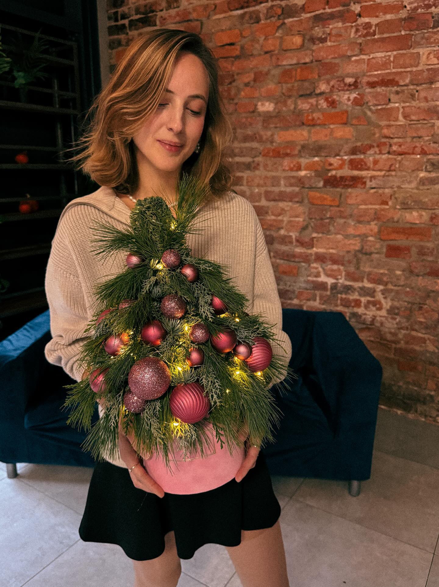 Choinka Różowy pierożek - kwiaty Flower Store Warszawa