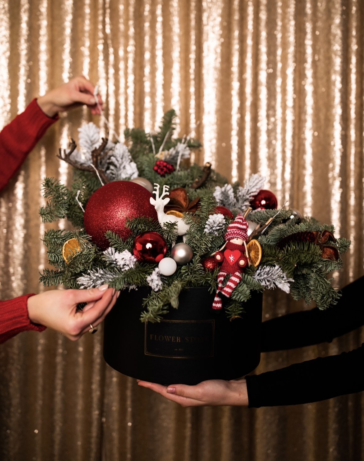 Grande Natural świąteczny box - żywy naturalny - kwiaty Flower Store Warszawa