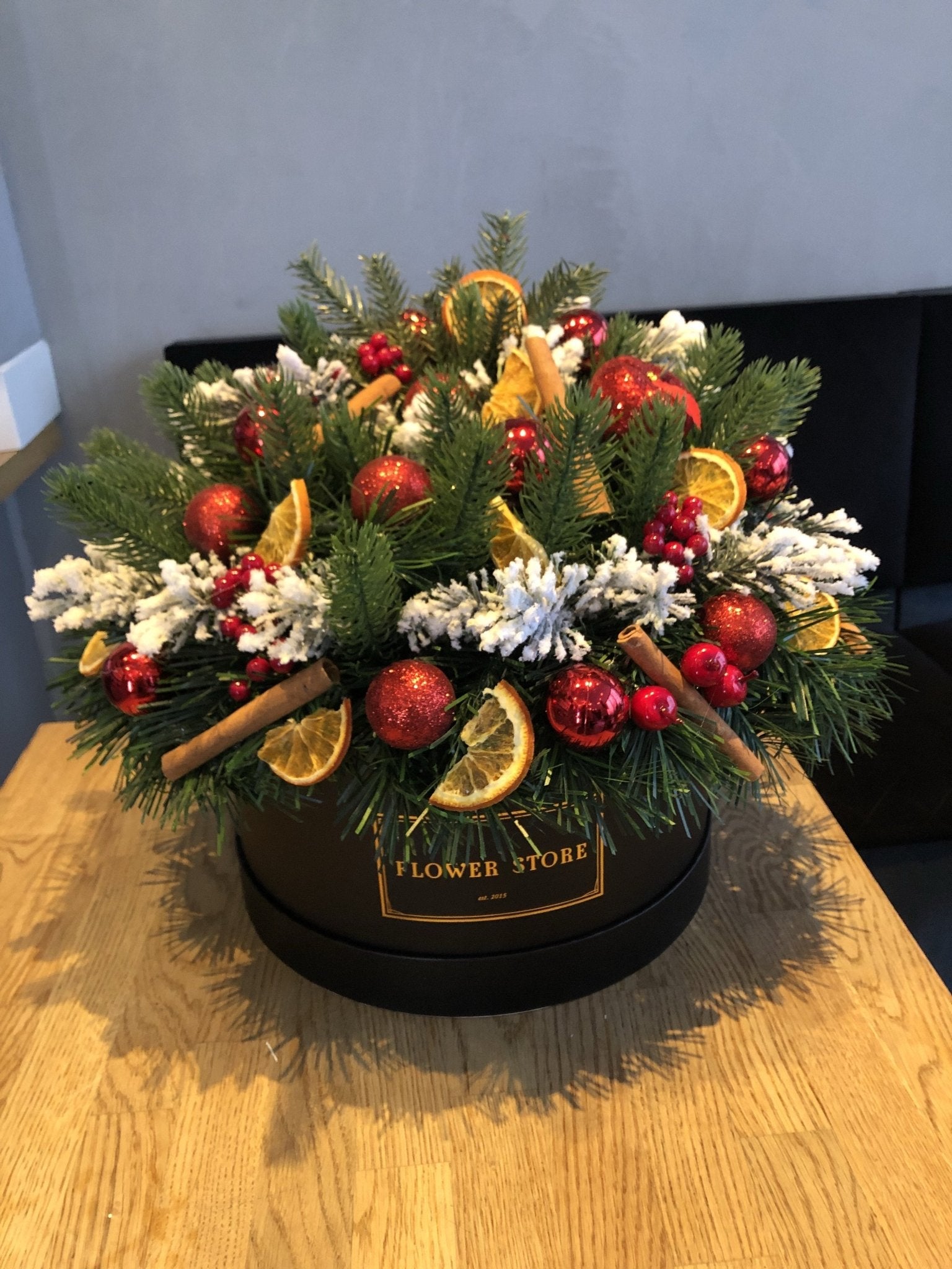 Grande świąteczny box - żywy naturalny - kwiaty Flower Store Warszawa