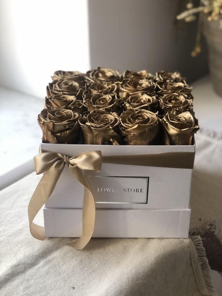 Wieczne róże kwadratowy flowerbox - wiele kolorów