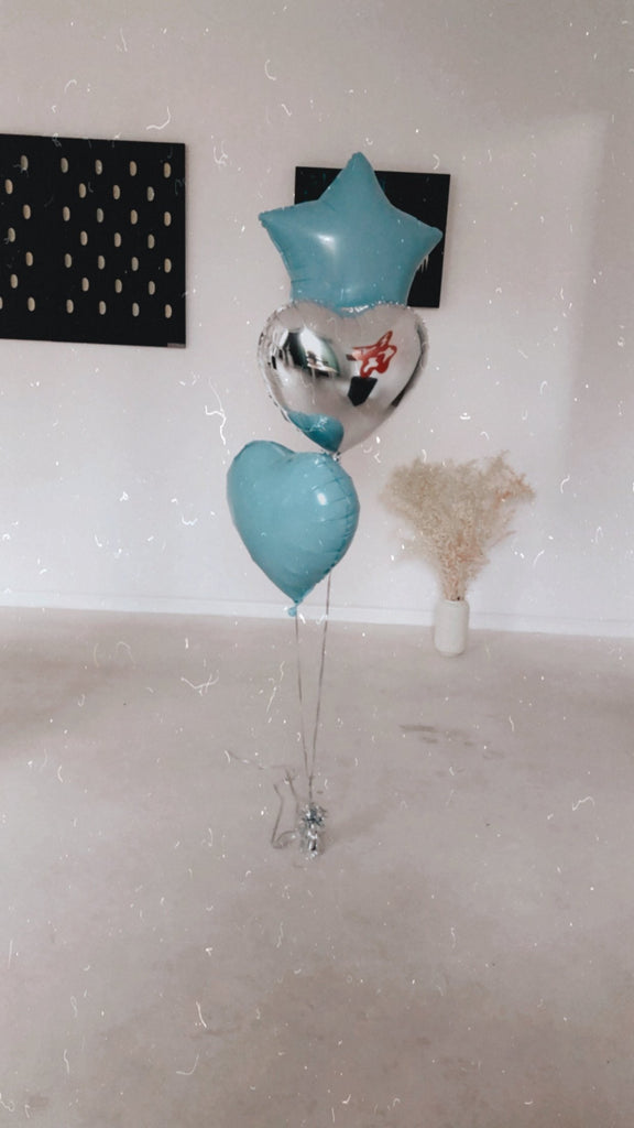 3 Balony z helem - niebieski