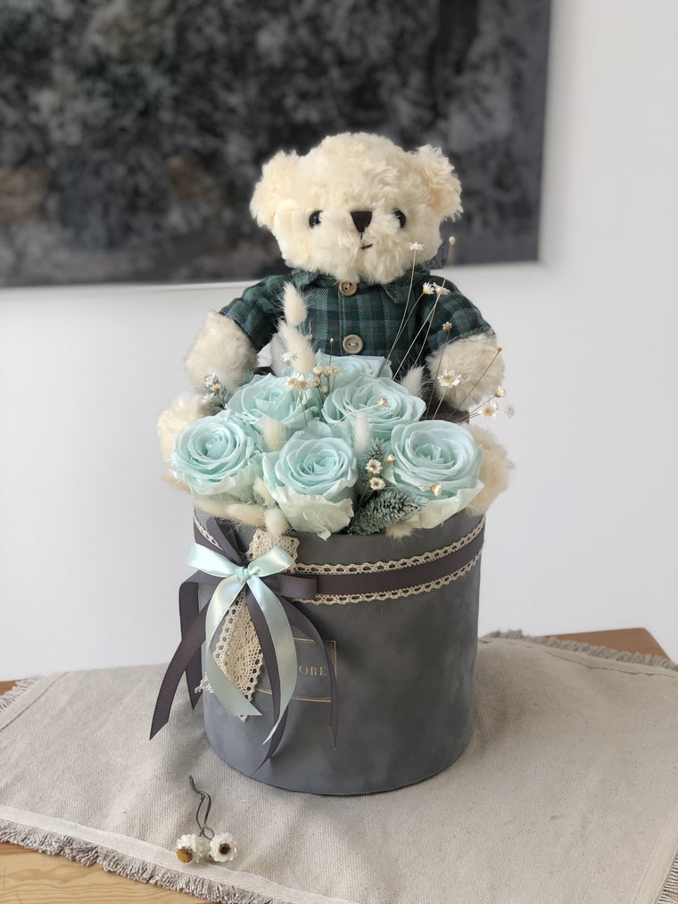 Box prezentowy Baby Boy + wieczne róże