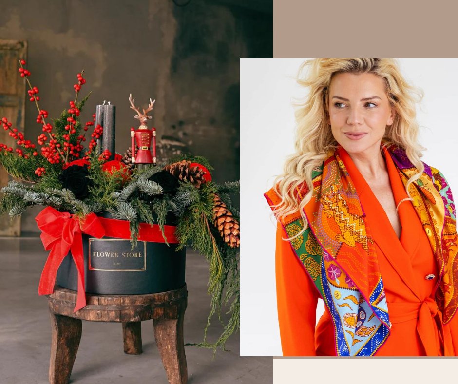 Предзаказ Подарочный набор: шелковый платок Spadiora «Фауна» и шкатулка Grande Хранитель Рождества. 