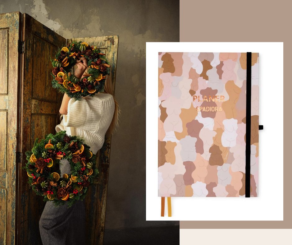Pre - order Zestaw Prezentowy Planer Spadiora i Wianek świąteczny - kwiaty Flower Store Warszawa
