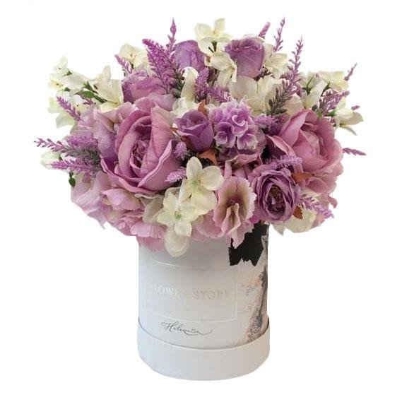 White Bride - фиолетово-белая композиция - искусственные цветы