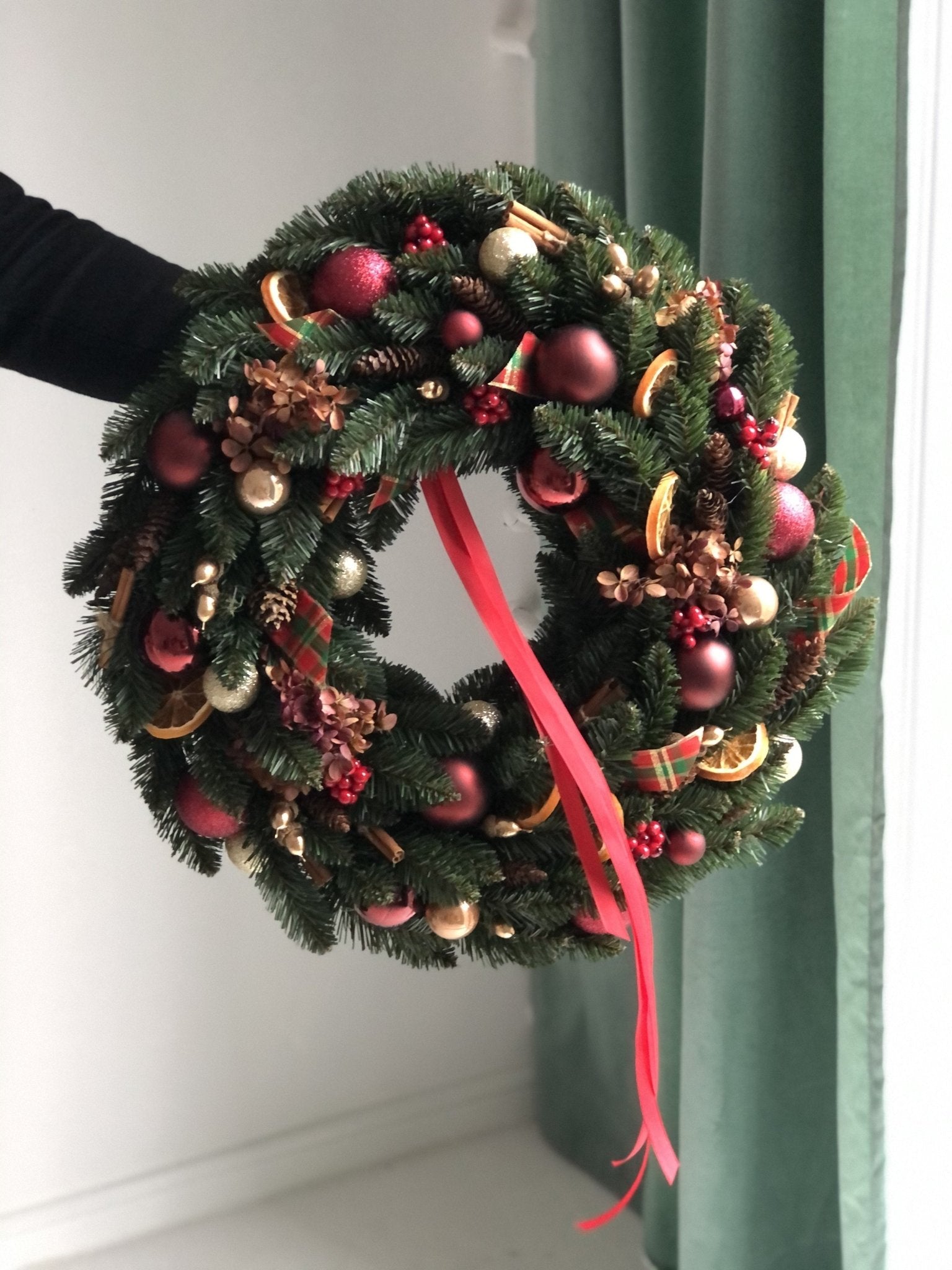 Wianek Christmas Czerwony Duzy - kwiaty Flower Store Warszawa