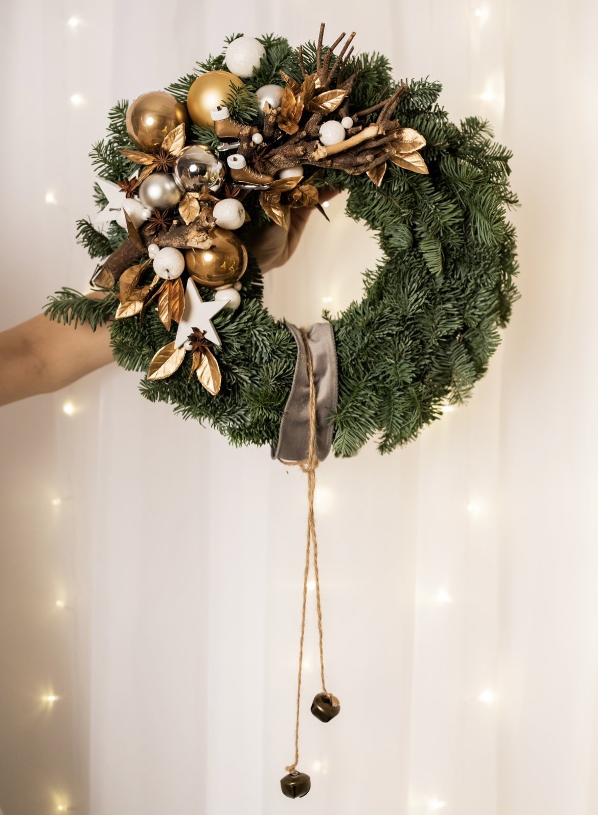 Wianek Gold Christmas Duzy - kwiaty Flower Store Warszawa