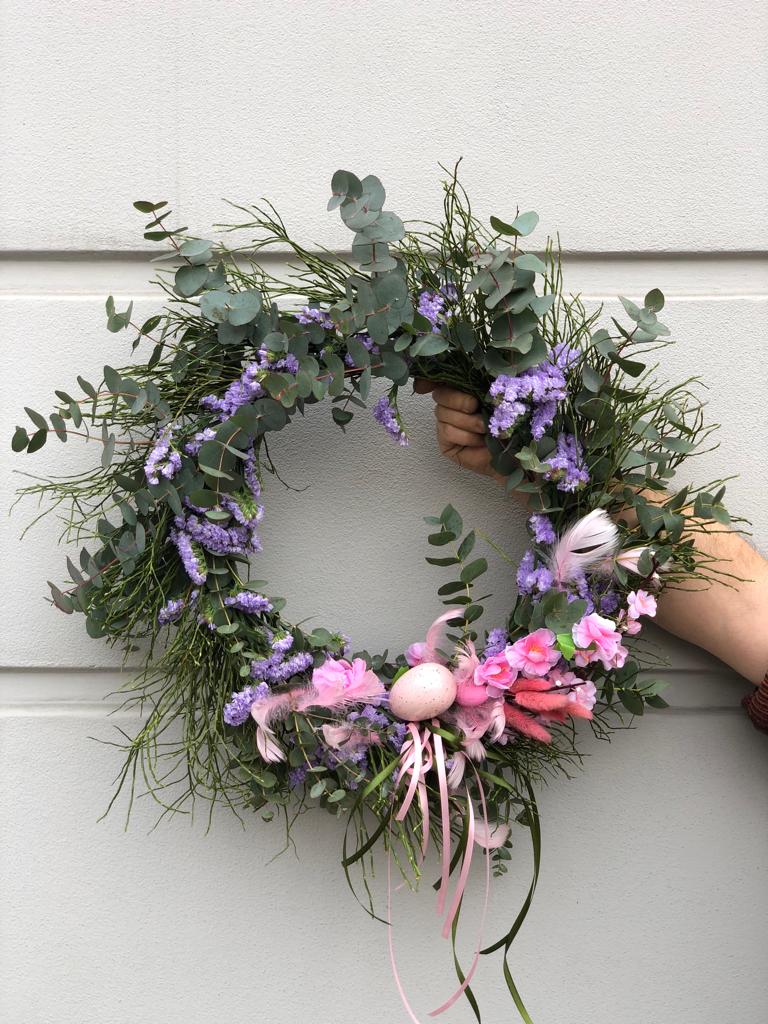 Wianek na drzwi - Eucaliptus i Jajo - kwiaty Flower Store Warszawa