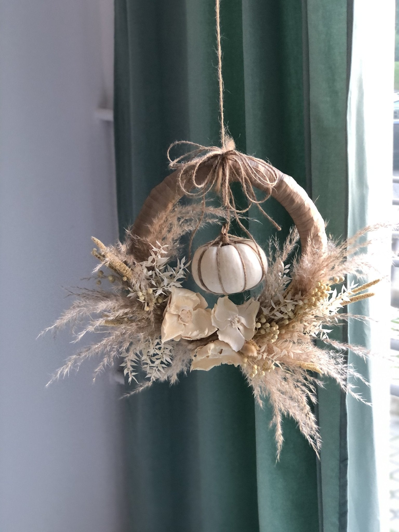 Wianek na drzwi - PUMPKIN SPIDER - kwiaty Flower Store Warszawa