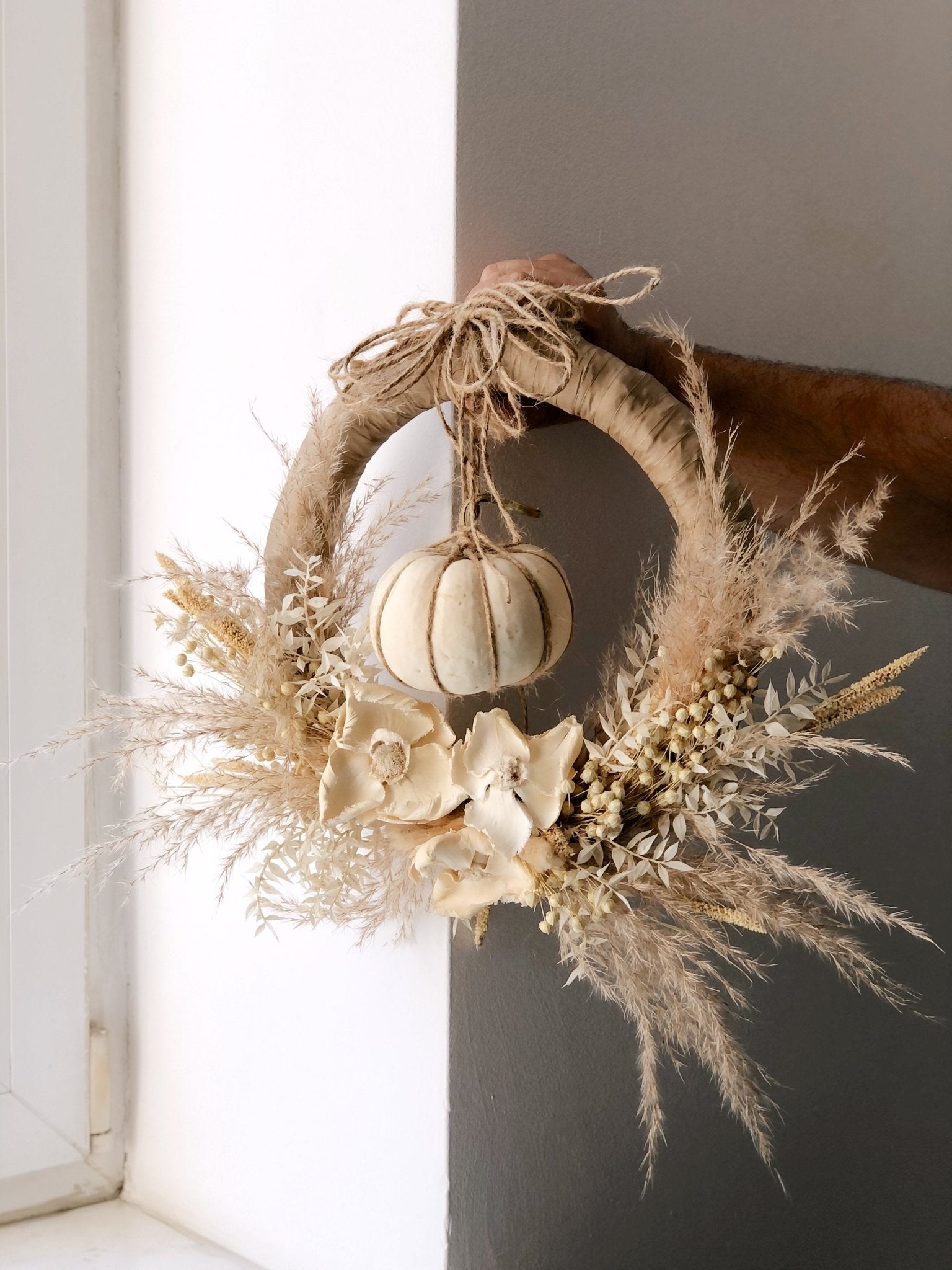 Wianek na drzwi - PUMPKIN SPIDER - kwiaty Flower Store Warszawa