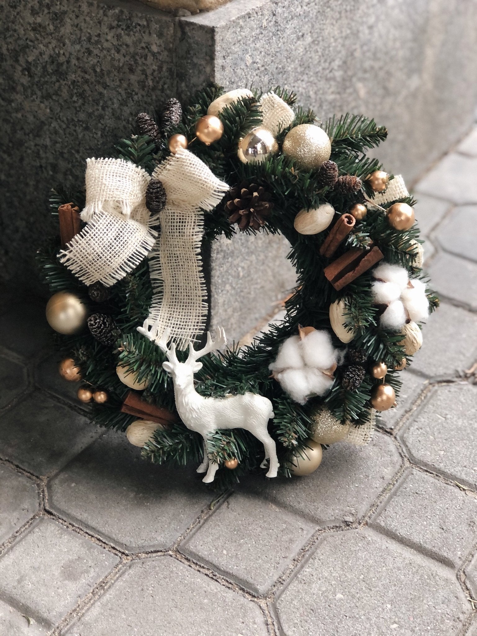 Wianek świąteczny Natural Mały - kwiaty Flower Store Warszawa