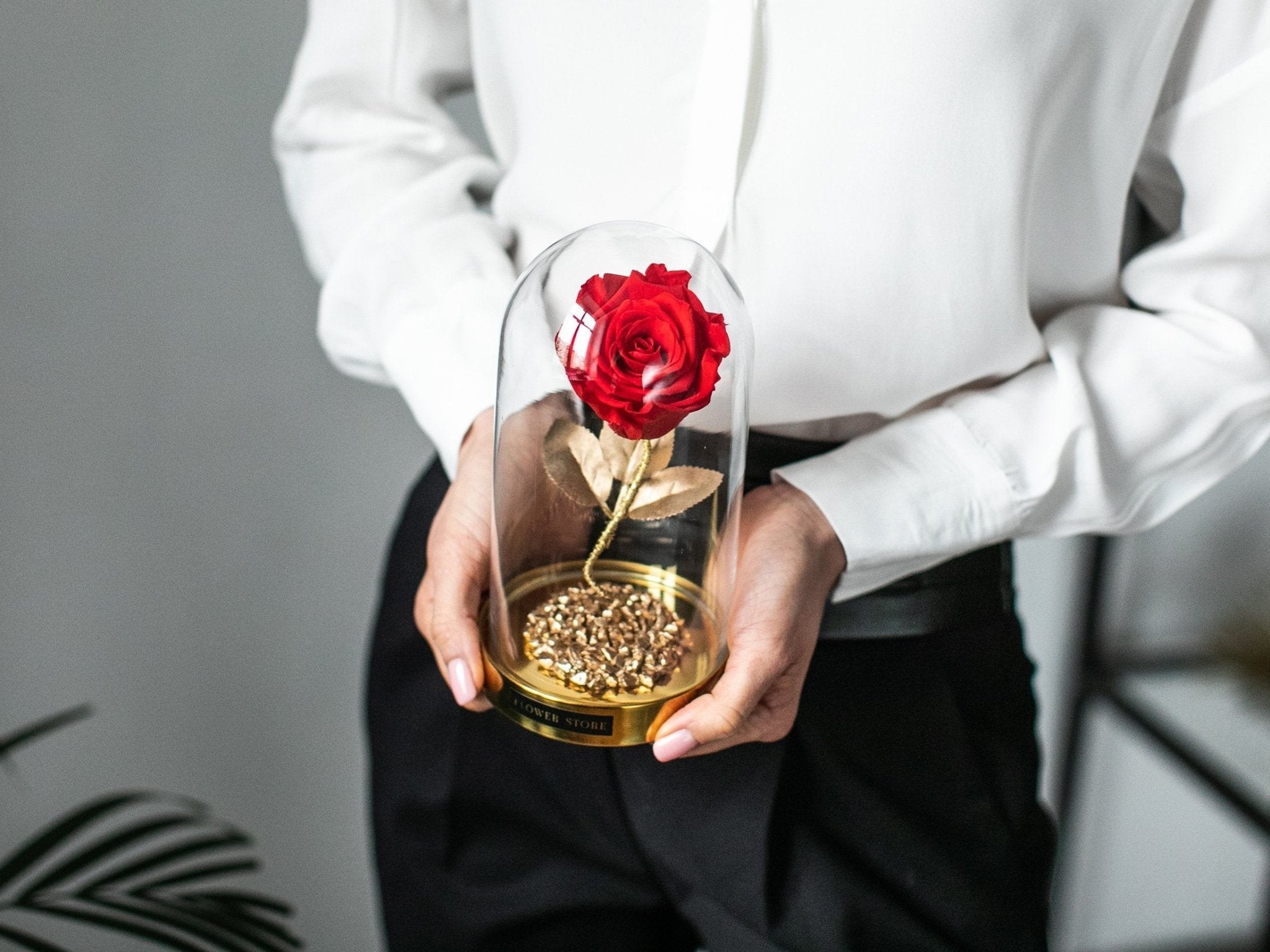 Wieczna Róża w Szklanej Kopule - kwiaty Flower Store Warszawa